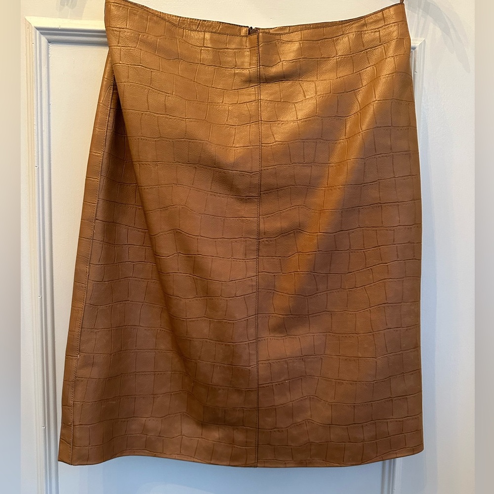 Vintage Crocodile Leather Pencil Skirt Size 2 XS